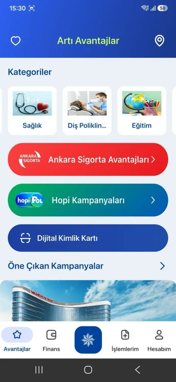 POLSAN Artı uygulaması, Avantajlar ekranı